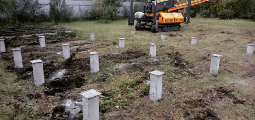 Фундамент на забивных ЖБ сваях
