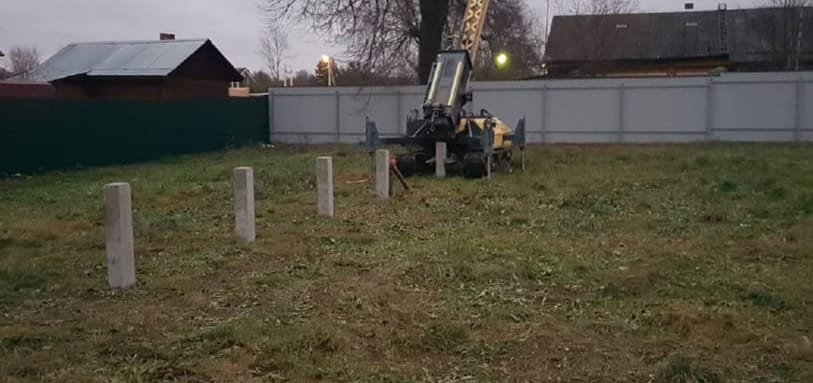 Фундамент на забивных ЖБ сваях