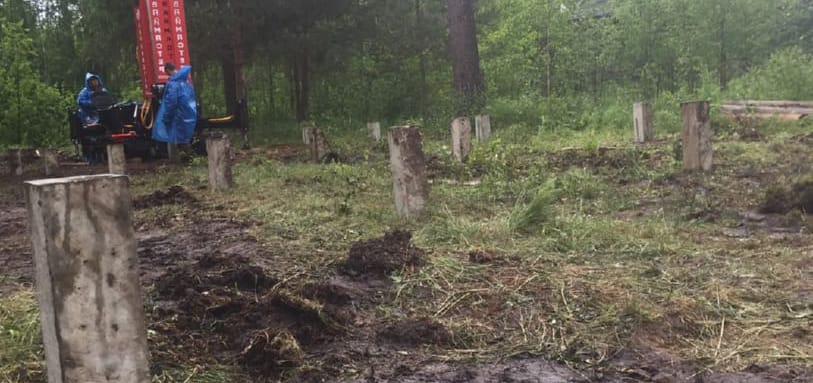 Фундамент на забивных ЖБ сваях